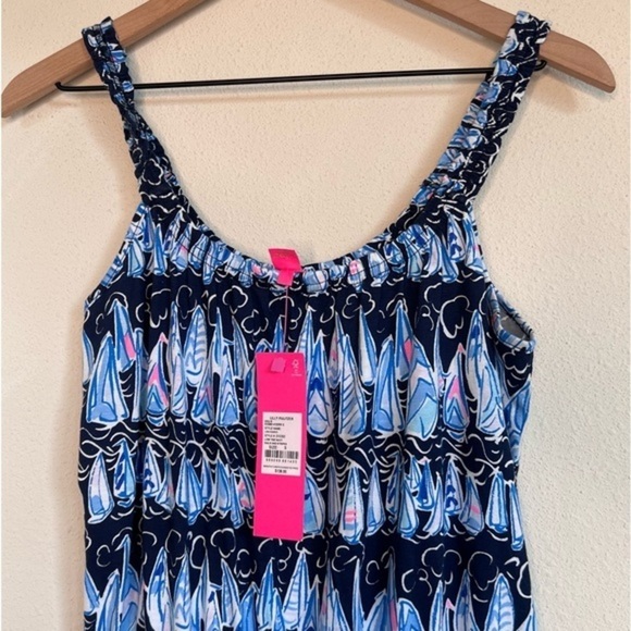 Lilly Pulitzer Loro Romper, Low Tide Navy Sails and Stripes, size S NWT - Picture 5 of 6